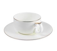 Golden Ceramic Saucer 101-200ml Cup Set, Coffee and Restaurant Dessert