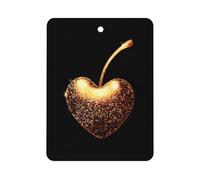 Golden Cherries Glitter Car Air Freshener Automotive Aromatherapy Tablets Hanging Scented Cards Rearview Mirror Square