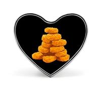 Golden Chicken Nuggets Heart Shaped Enamel Brooch Pin Button Badges Decoration Hat Clothing Bag Accessories Gift Crafts