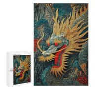 Golden Chinese Dragon Artwork Puzzle 1000 Teile Schwer Puzzle Spielzeug Lernspiel Impossible Herausforderungsspielzeug Für Erwachsene Kinder 1000 PCS