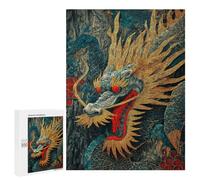 Golden Chinese Dragon Artwork Puzzle 1000 Teile Schwer Puzzle Spielzeug Lernspiel Impossible Herausforderungsspielzeug Für Erwachsene Kinder 500 PCS