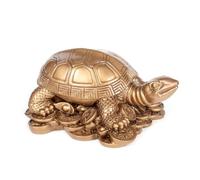 Golden Chinese Feng Shui Money Turtles Figurine - Resin Wealth Tortoise Statue for Prosperity & Abundance - Ideal Home & Office Decor Ornaments