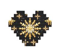 Golden Christmas Snowflake Print Building Brick Puzzles, Family Keepsake Romantic Home Decor Anniversary Birthday Gifts