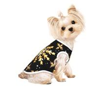 Golden Christmas Snowflake Print Dog Lightweight Shirt,Summer Cool Breathable Dog T-Shirts,Pet Sleeveless Stretchy Clothes