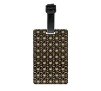Golden Christmas Snowflake Print Luggage Tags Easy-to-Identify Suitcases Labels Cruises Air Travel Everyday Use