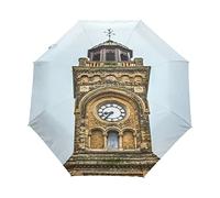 Golden Clock European Art Umbrella Windproof Automatic Foldable Umbrells Auto Open Close for Men Women Kids