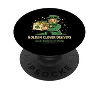 Golden Clover Delivery Vintage Irish Charm Illustration PopSockets Adhesive PopGrip