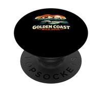 Golden Coast Wild Soul California Surf Bear Sunset PopSockets Adhesive PopGrip