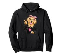 Golden Cocker Spaniel Girl Peace Sign Kawaii Graphic Playful Pullover Hoodie