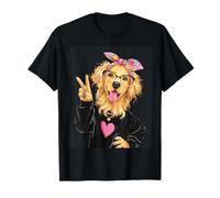 Golden Cocker Spaniel Girl Peace Sign Kawaii Graphic Playful T-Shirt
