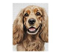 Golden Cocker Spaniel Portrait Classic Wooden Jigsaw Puzzle for Adults, 500 PCS