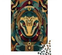 Golden Coiled SnakeJigsaw Puzzles 1000 Pieces for Adults Puzzle Educational GamesGeometric Abstract Art