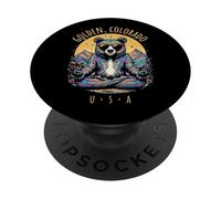 Golden Colorado Abstract Bear Chill Zen Yoga Design PopSockets Adhesive PopGrip