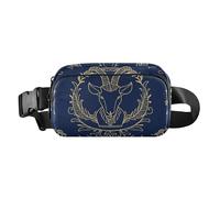 Golden Constellation Aries Marine Stylish Running Waist Bag for Women Men Waterproof With Adjustable Strap for Travel Running Hiking Bolsas de Cintura para Mujer, Gold Sign, Golden, Golden zodiac sign