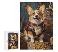 Golden Corgi Treasure Chest Puzzle 1000 Teile Schwer Puzzle Spielzeug Lernspiel Impossible Herausforderungsspielzeug Für Erwachsene Kinder 300 PCS
