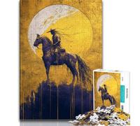 Golden Cowboy Jigsaw Puzzles for Adults 1000 Piece Puzzle,Learning Educational Toy for Is Ideal As A Gift for The Whole Family (75x50cm)
