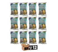 Golden Cross Johnny’s Spicy Rings Crisps Range - Onion, Bacon, Pickled Flavoursome Crunchy Corn Snacks, Hot & Spicy for Parties | (Case of 12, PARTY WHEELS LIGHTLY SALTED 90g)