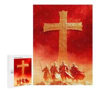 Golden Cross Knights Wooden Art Puzzle, 500 PCS - Year-End Present - to Assemble, Frame And Display