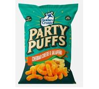 Golden Cross Party Puffs Cheddar Cheese & Jalapeno 12 x 125g Bags Maize Snacks Fiery Snack Perfect Snack Birthday School Baked Not Fried