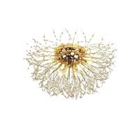 (Golden) Crystal Ceiling Light, Modern Fireworks Chandelier, LED Ceiling Light Dimmable