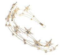 Golden Crystal Star Headband Alloy Hair Accessory for Women