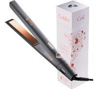 Golden Curl Hair Straightener Flat Iron Styler - 5 Year Peace of Mind - 2 in 1 Portable Hair Styling Tool with Coated Floating Plates for Straightening & Curling at Home or Travel