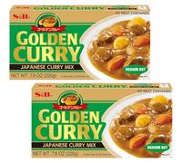Golden Curry 220g Medium Hot Pack 2 (220g Each) - Japanese Curry Mix 2 x 110g 12 Servings per Pack, No Meat Contained - Blocks, Simple to Prepare, Perfect for Rich & Flavorful Dishes