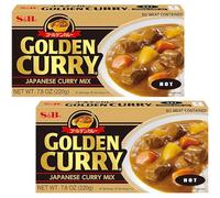 Golden Curry Hot Pack 2 (220g Each) - Japanese Curry Mix 2 x 110g 12 Servings per Pack, No Meat Contained - Blocks, Simple to Prepare, Perfect for Rich & Flavorful Dishes