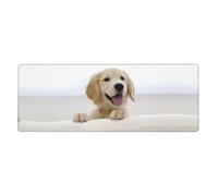 Golden Cute Dog Mouse Pad 12x31.5in Extended Gaming Surface