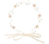 Golden Daisy Flower Crown Headband Alloy Bridal Headwear | Elegant Floral Wreath for Bride, Photo Shoots, Fairy Party, Charming Alloy Piece, Golden Finish