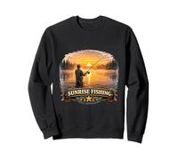 Golden Dawn Angler Quiet Lake Adventure Scene Sweatshirt