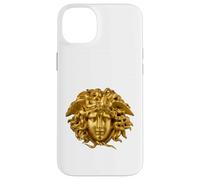 Golden Decorative Medusa Head Sculpture Case for iPhone 14 Plus