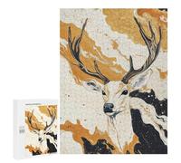 Golden Deer Abstract Art Puzzle 1000 Teile Schwer Puzzle Spielzeug Lernspiel Impossible Herausforderungsspielzeug Für Erwachsene Kinder 500 PCS