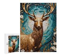 Golden Deer Kintsugi - Decorative Wooden Puzzle, 500 PCS, Creative Indoor Hobby; for Couples, Friends And Family