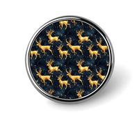 Golden Deer Print Enamel Pins for Backpack - Cute Jacket Coat Hat Bags Badge Pins, Funny Unique Novelty Button Pin Women Men Fashion Jewelry Accessories