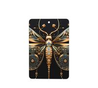 Golden Delicate Dragonfly On Black Background Pattern Car Air Fresheners 6 Pcs Rectangle Hanging Aromatherapy Tablets Scented Fresheners For Bedroom Bathroom