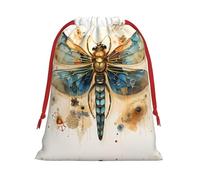Golden Delicate Dragonfly on Yellow Background L Patterned Gift Bags - Add a touch of formality to weddings, Christmas, birthdays, and anniversaries - (S - L)