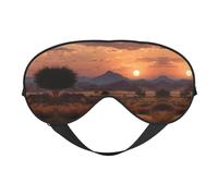 Golden Desert Sunset Print Satin Sleep Mask & Eye Mask | Deep Dream Sleep Masks for Women & Men | Soft Sleeping Eye Mask to Nourish Skin