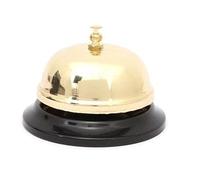 Golden Desk Bell for Schools, Restaurants, Hospitals & Hotels - Stainless Steel Bar Bell for Reception Areas & Kitchen - Ideal for Drama & Play Games