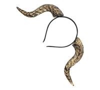 Golden Devil Horn Headband with Detachable Curved PU Plastic Cosplay | Gothic Style, Realistic Chunky Design, Quick Wear for Women and Men at Masquerade Balls