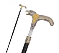 Golden Dinosaur Eagle Hawk Walking Stick with Hidden Plate 93cm