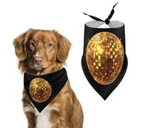 Golden Disco Ball Funny Dog Bandanas Puppy Triangle Scarf Washable Bib for Small Medium Large Pet