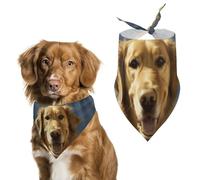 Golden Dog Dog Bandana Triangle Dog Scarf Washable Polyester Dog Bibs Cute Pet Bandana for Medium Large Dogs Puppy and Cats