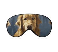 Golden Dog Sleep Mask Soft Comfortable Eye Mask with Adjustable Strap Eye Cover Eye Shade for Men Women Work Travel