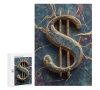 Golden Dollar Sign Decor Puzzle 1000 Teile Schwer Puzzle Spielzeug Lernspiel Impossible Herausforderungsspielzeug Für Erwachsene Kinder 300 PCS
