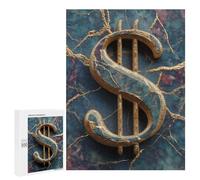 Golden Dollar Sign Decor Puzzle 1000 Teile Schwer Puzzle Spielzeug Lernspiel Impossible Herausforderungsspielzeug Für Erwachsene Kinder 500 PCS