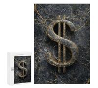 Golden Dollar Sign Marble Texture Puzzle 1000 Teile Schwer Puzzle Spielzeug Lernspiel Impossible Herausforderungsspielzeug Für Erwachsene Kinder 300 PCS