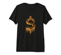 Golden Dollar Symbol - Wealth & Success Style Premium T-Shirt