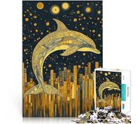 Golden Dolphin Art1000 Piece Jigsaw Puzzles for teenagers Jigsaw Intellectual Game is ideal as a gift for the whole family 38x26cm