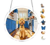 Golden Doodle's House Rules Anime Puzzle 7.8x7.8Inch Round Acrylic Puzzle Unique Shape Creative Wall Art Home Decoration Hanging Ornament Fun Engaging Mind Challenge